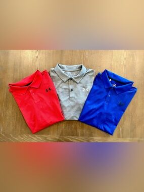 Under Armour Boys Polo Golf Shirt Bundle (3) - Size Youth Large